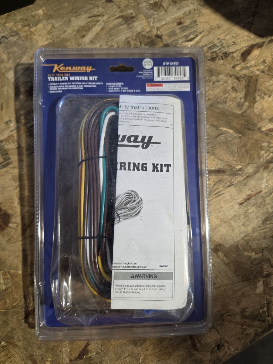 Kenway 25 ft. Four-Way Trailer Wiring Kit, 14 AWG, 4-Pin Flat (HF 64053, New Sealed), image 3