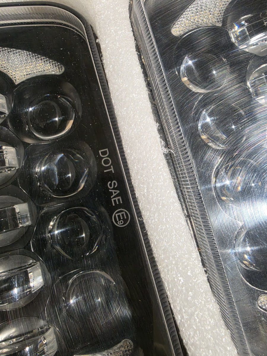 7x6 / 5x7 LED Projector Headlights w/ Halo DRL/Turn, Black, Pair (Used, Worked When Removed), image 3
