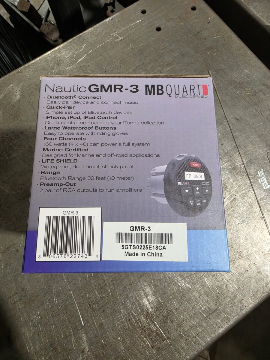 MB Quart Nautic GMR-3 Bluetooth Marine/Off-Road Receiver + Chrysler/Dodge/Jeep Harness (New, Open Box), image 3