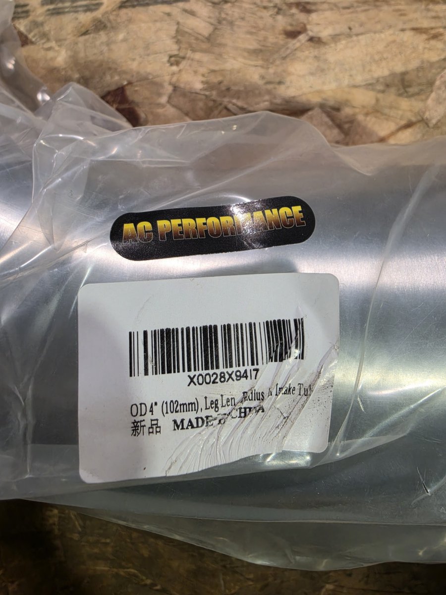 AC Performance 4" OD (102mm) 90 Degree Aluminum Air Intake Tube Elbow (New), image 2