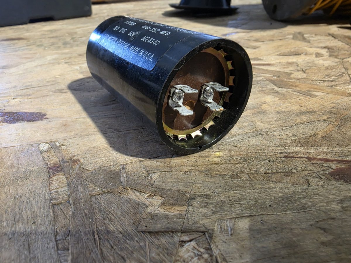Mepco/Electra Motor Start Capacitor 460-552 MFD 110VAC 60Hz, Made in USA (New Old Stock), image 2