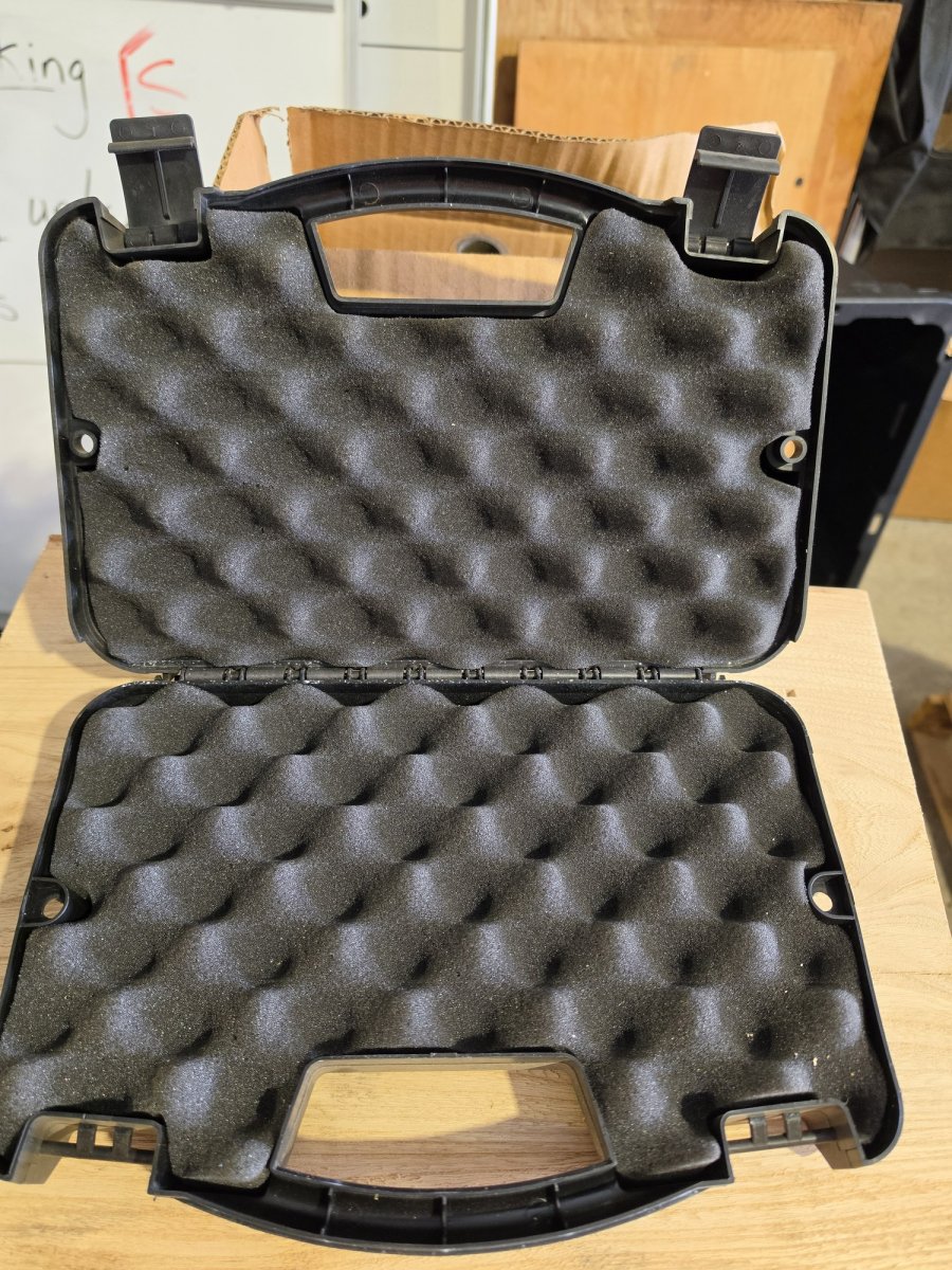 Black Hard Pistol Case with Egg-Crate Foam, Single Handgun (New)