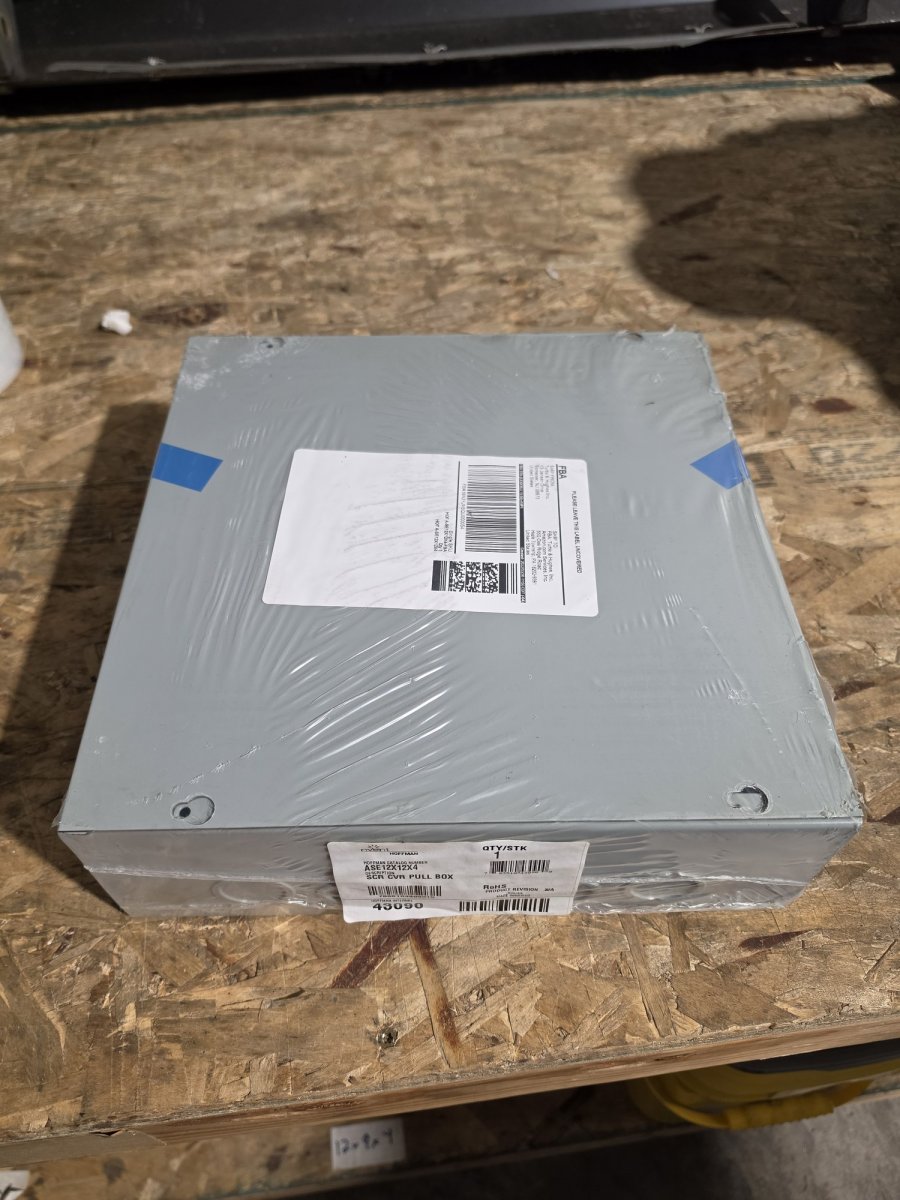 nVent Hoffman ASE12X12X4 Screw-Cover Pull Box 12x12x4 NEMA 1 Steel w/ Knockouts (New)