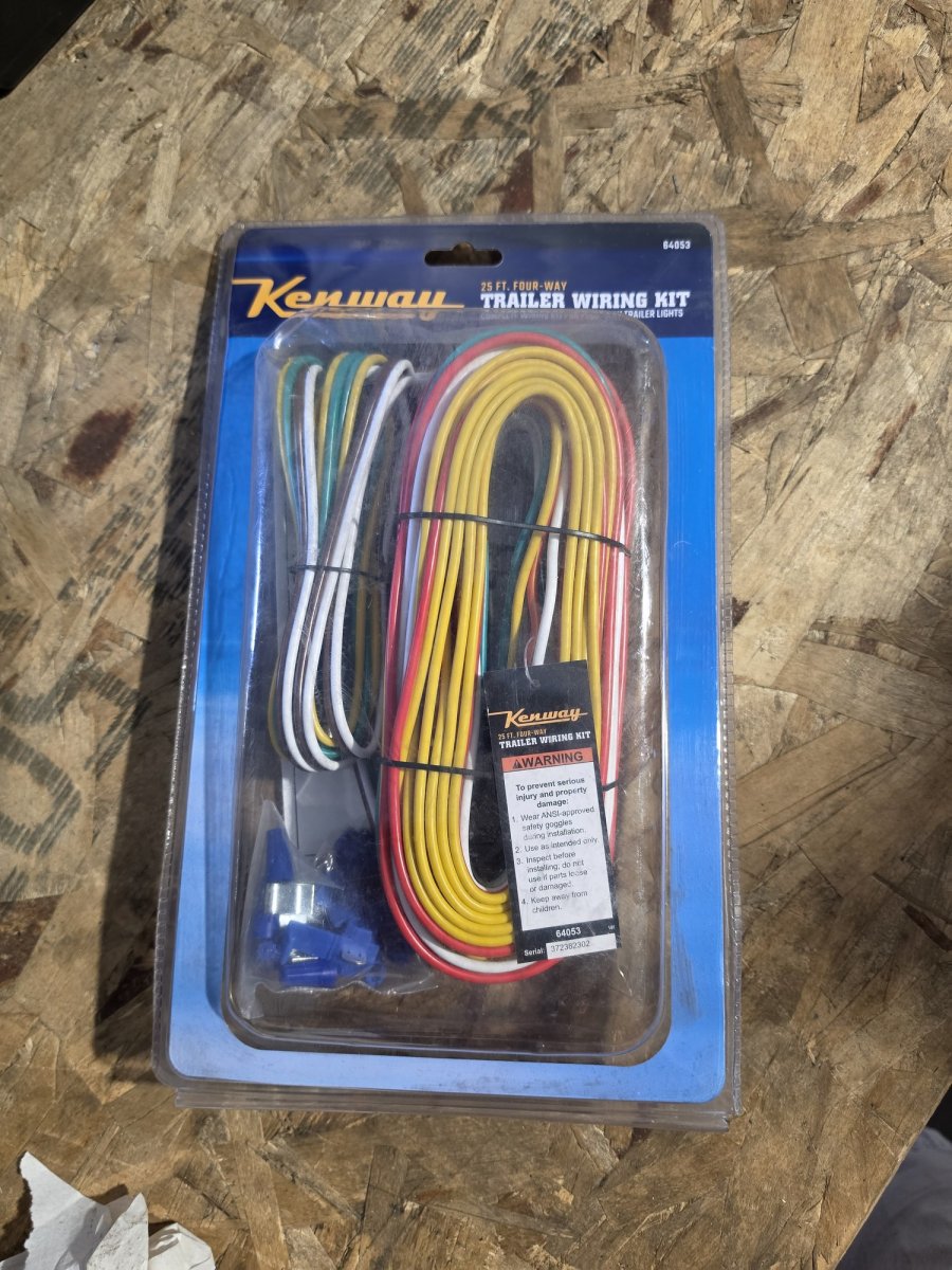 Kenway 25 ft. Four-Way Trailer Wiring Kit, 14 AWG, 4-Pin Flat (HF 64053, New Sealed)