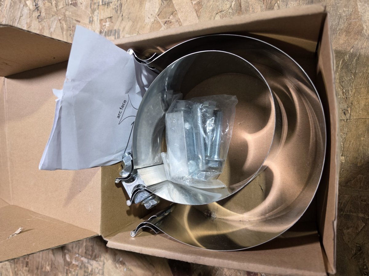 5" Stainless Butt Joint Exhaust Band Clamps, 2-Pack (New in Box)